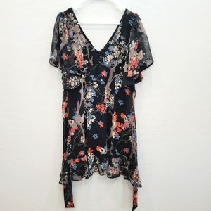 Must Have Black & Floral Print Mini Dress Women's Size Medium